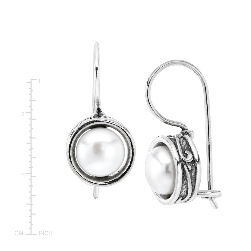Silpada Pearl Drop Earrings for Women, Freshwater Cultured Pearl, .925 Sterling Silver, Jewelry Gift Ideas, 'Modern Fairytale', 8mm - Image 5